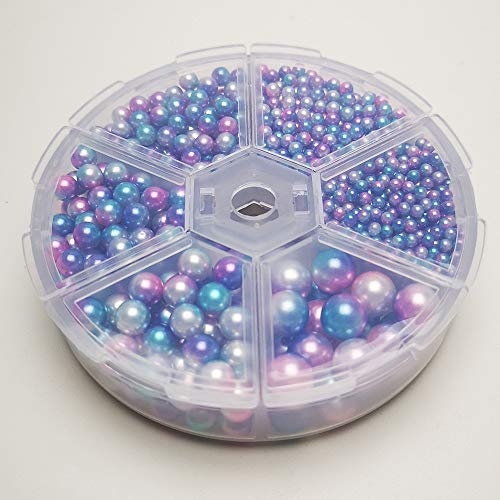 Chenkou Craft 1550 cuentas redondas de plástico de imitación de perlas sin agujero sueltas Gema (mezcla oscura, mezcla)