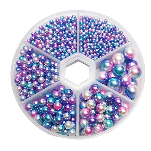 Chenkou Craft 1550 cuentas redondas de plástico de imitación de perlas sin agujero sueltas Gema (mezcla oscura, mezcla)
