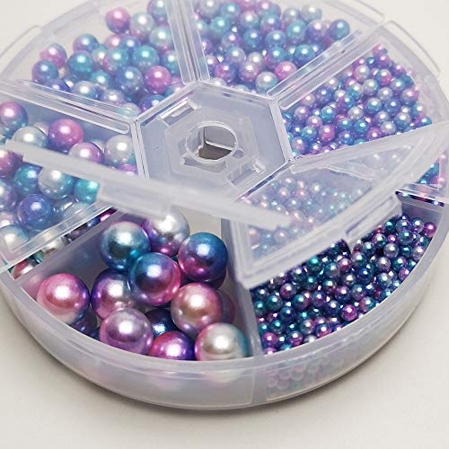 Chenkou Craft 1550 cuentas redondas de plástico de imitación de perlas sin agujero sueltas Gema (mezcla oscura, mezcla)