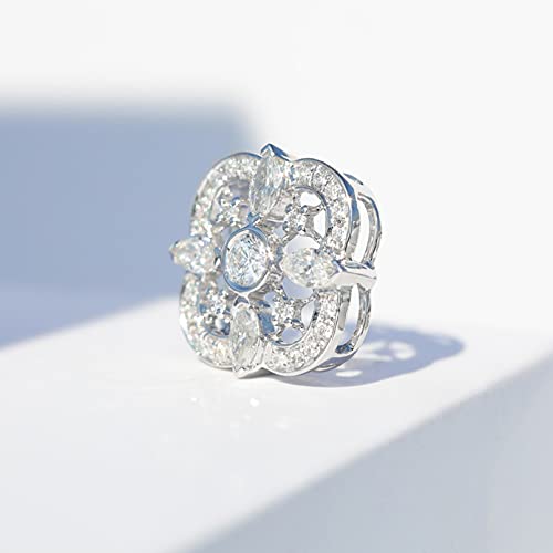 chenyueshangmao Collar Colgante Platinum Light Luxury Super Flash Trébol de Cuatro Hojas Colgante de Diamante Collar de Ojo de Caballo de Diamante Femenino Cadena de clavícula Collar Amistad Regalo