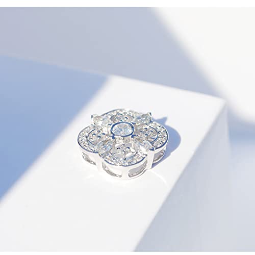 chenyueshangmao Collar Colgante Platinum Light Luxury Super Flash Trébol de Cuatro Hojas Colgante de Diamante Collar de Ojo de Caballo de Diamante Femenino Cadena de clavícula Collar Amistad Regalo