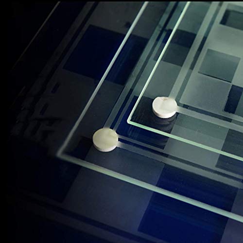 Chess Board Game Chess Set Fine Glass Chess Game Set Solid Glass Chess Pieces and Crystal Mirror Chess Board for Youth Adults