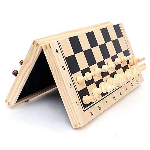 Chess Board Set Magnetic Chess Game Solid Wood Folding Chess Panel Wooden Profesional Entertainment Tool Traditional Games (29x29x2.5cm)