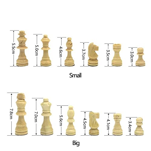 Chess Wooden Wooden Checker Board Solid Wood Pieces Folding Chess Board High-End Puzzle Chess Game(Puzzle Entertainment Party) (Big)