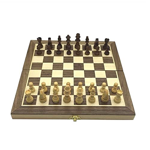 Chess Wooden Wooden Checker Board Solid Wood Pieces Folding Chess Board High-End Puzzle Chess Game(Puzzle Entertainment Party) (Big)