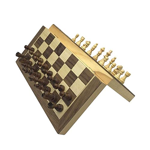 Chess Wooden Wooden Checker Board Solid Wood Pieces Folding Chess Board High-End Puzzle Chess Game(Puzzle Entertainment Party) (Big)