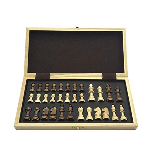 Chess Wooden Wooden Checker Board Solid Wood Pieces Folding Chess Board High-End Puzzle Chess Game(Puzzle Entertainment Party) (Big)
