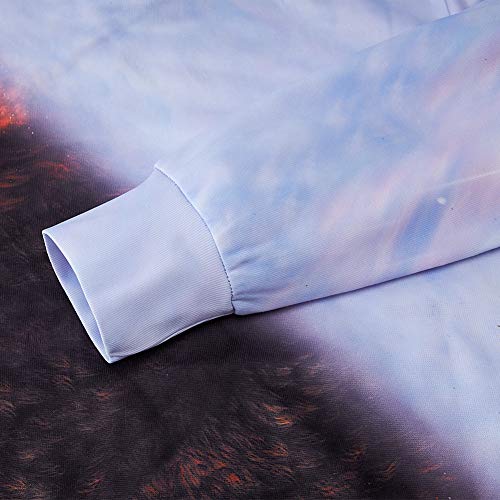 chicolife Niños Niñas Sudadera con Capucha 3D Lobo Blanco y Negro Impreso Hoodie Dibujos Animados Ropa con Bolsillos, M, 5-6 años