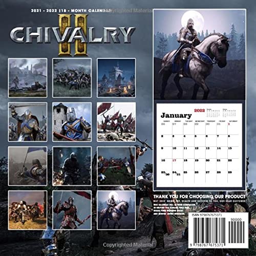Chivalry 2 Calendar 2022-2023: Chivalry 2 Calendar 2022 - OFFICIAL Games calendar 2022 18 months- Planner Gifts boys girls kids and all Fans BIG SIZE 17''x11''(Kalendar Calendario Calendrier).