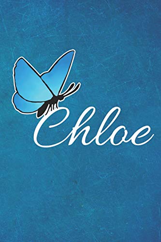 Chloe: Blue Butterfly | 6x9 - Blank (empty) 120 pages | notebook | diary | daily planner | weekly planner | gift