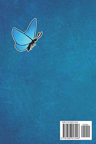 Chloe: Blue Butterfly | 6x9 - Dot Grid (dots) 120 pages | notebook | diary | daily planner | weekly planner | gift