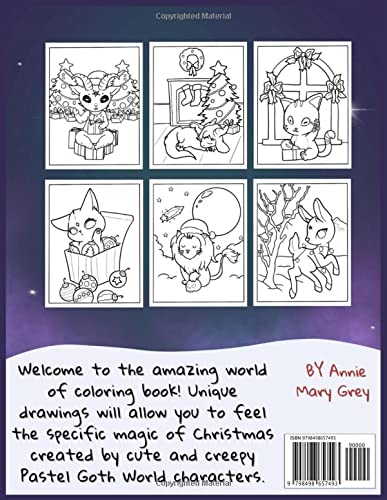 Christmas Pastel Coloring Book: Creepy & Kawaii Goth Coloring Pages | Cute Drawings For Adults & Youth Gothic Fans | Horror Paperback - Holiday ... Book (World of Pastel Goth Coloring Book)