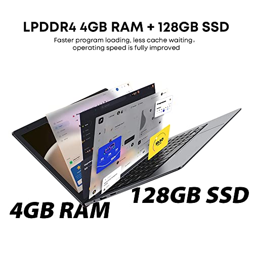 CHUWI HeroBook Air Ordenador Portátil Ultrabook 11.6' Intel Celeron N4020 hasta 2.8 GHz, Laptop Windows 10, 4GB RAM 128GB SSD 1366*768p HD 16:10 Pantalla , Mini HD, USB 3.0, 36.48Wh, Gris