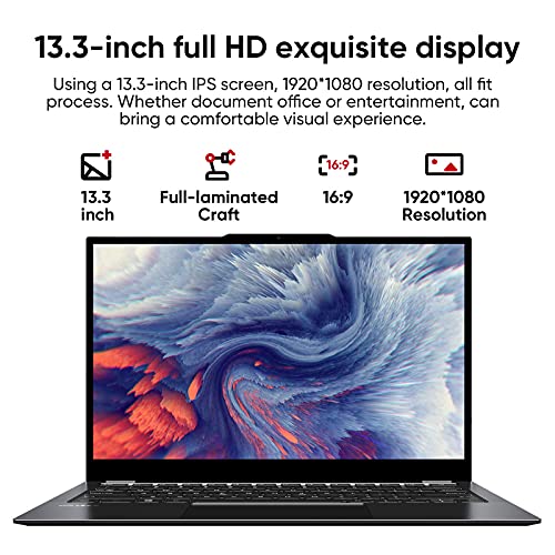 CHUWI LarkBook Ordenador Portátil 13,3 Inch FHD Touchscreen Notebook PC Windows 10, Celeron N4120 8G RAM +256G SSD Laptop Ultradelgado con Marco Estrecho,Soporte Type-C Carga Rápida PD. (8GB)