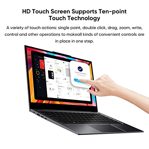 CHUWI LarkBook Ordenador Portátil 13,3 Inch FHD Touchscreen Notebook PC Windows 10, Celeron N4120 8G RAM +256G SSD Laptop Ultradelgado con Marco Estrecho,Soporte Type-C Carga Rápida PD. (8GB)