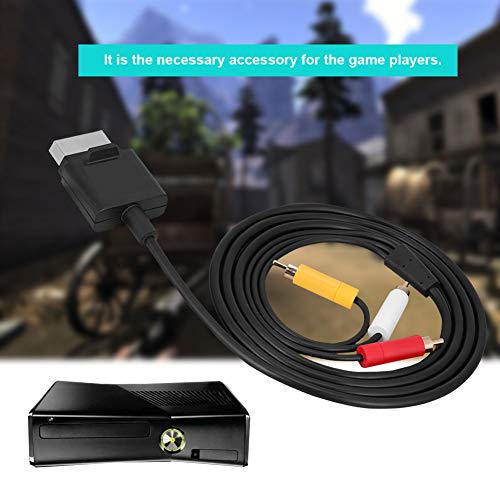 cigemay Cable de Audio y Video, 1.8M Component TV Male a 3 RCA Cable AV ABS Cable para Xbox 360 Slim, para los Jugadores de Juegos