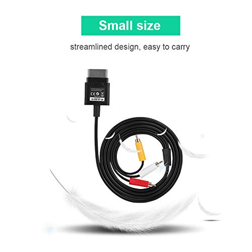 cigemay Cable de Audio y Video, 1.8M Component TV Male a 3 RCA Cable AV ABS Cable para Xbox 360 Slim, para los Jugadores de Juegos