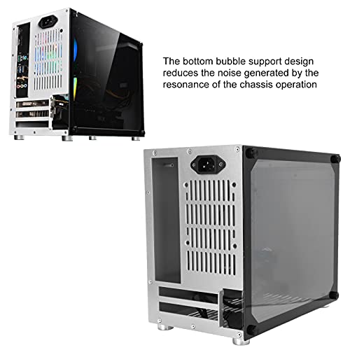 cigemay Carcasa Ordenador Mini-Torre, Chasis Sobremesa para Placa Base MStandard ITX 17x17cm, Agujero Refrigeración Carcasa Sobremesa Que Soporta 2 SSD/Fuente Alimentación SFX, Carcasa Transparente