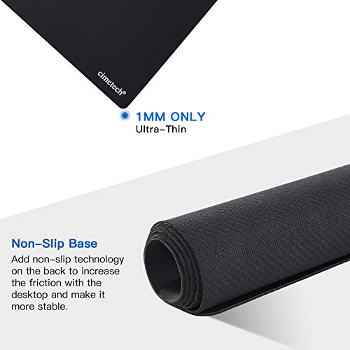 cimetech Alfombrilla ratón Ordenador tamaño XXL (645x315x1mm), Superficie de Fibra extrafina con Base Antideslizante,Mouse Pad Grande, diseño Negro, Adecuado para ratón de Oficina y para Gaming