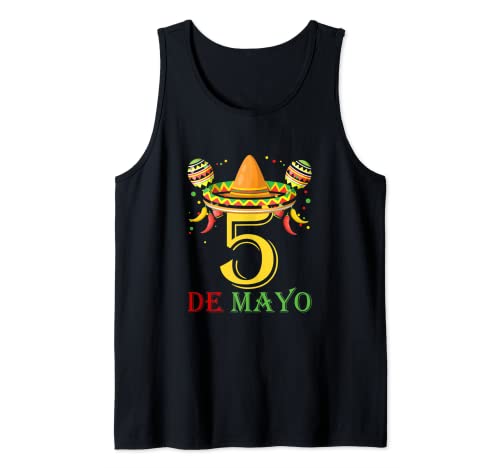 Cinco De Mayo Fiesta Camisa 5 De Mayo Viva México Camiseta sin Mangas