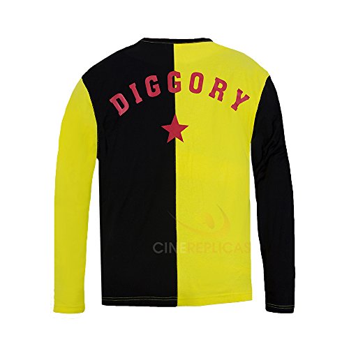 Cinereplicas - Harry Potter - T-Shirt - Estilo Torneo de los Tres Magos y Quidditch - T-Shirt Cedric Diggory - Licencia Oficial - S - Amarillo y Negro
