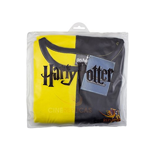 Cinereplicas - Harry Potter - T-Shirt - Estilo Torneo de los Tres Magos y Quidditch - T-Shirt Cedric Diggory - Licencia Oficial - S - Amarillo y Negro