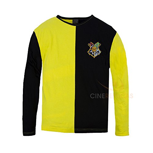 Cinereplicas - Harry Potter - T-Shirt - Estilo Torneo de los Tres Magos y Quidditch - T-Shirt Cedric Diggory - Licencia Oficial - S - Amarillo y Negro