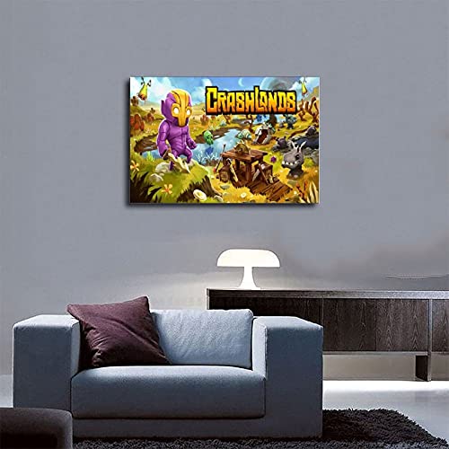 Clásico juego popular Crashlands 3 Wall Art Decor Cuadros para sala de estar carteles Marco: 50 x 75 cm