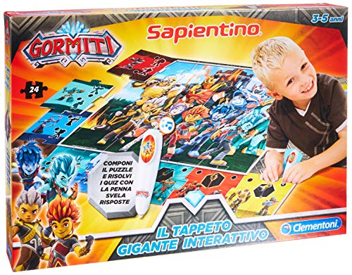 Clementoni - 16193 – Sapientino – La Alfombra Gigante interactiva Gormiti – Fabricado en Italia, Puzzle para niños, Juego Educativo para niños de 3 años, Juego electrónico parlante