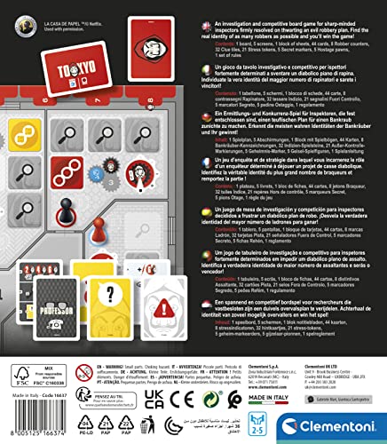 Clementoni - 16637.4 - Casa de Papel/Money Heist - Fábrica de la Moneda - Juego de Mesa la casa de Papel- Familiar