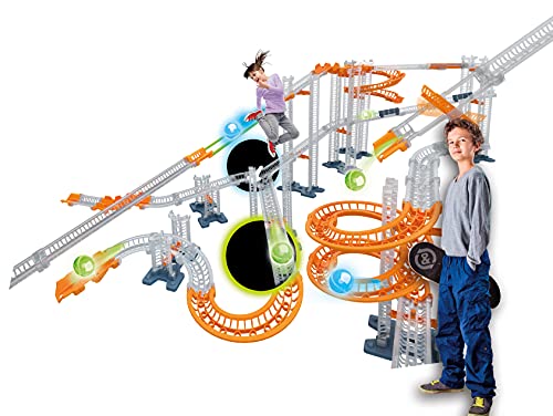 Clementoni- Acción y reacción-Glow Effect, construcción, Pista de Bolas para niños, Marble Run, Juego científico 8 años, Fabricado en Italia, Multicolor (19241)