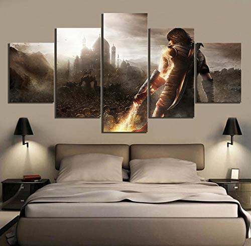 CLOAAE Pinturas en Lienzo Impreso en Lienzo Pintura Cartel 5 Piezas Prince of Persia The Forgotten Sands Videojuego Imagen HD Decoración del hogar Arte de la Pared Impresiones en Lienzo