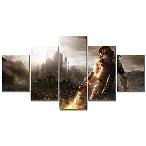 CLOAAE Pinturas en Lienzo Impreso en Lienzo Pintura Cartel 5 Piezas Prince of Persia The Forgotten Sands Videojuego Imagen HD Decoración del hogar Arte de la Pared Impresiones en Lienzo