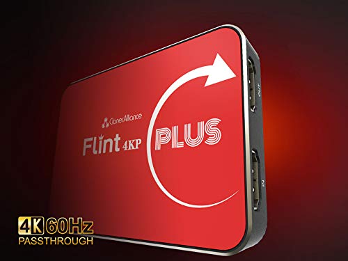 ClonerAlliance Flint 4KP Plus, 4K@60fps Passthrough, 1080p@60fps captura de vídeo con entrada de micrófono, latencia ultrabaja Plug & Play. para consolas de juegos, DSLR