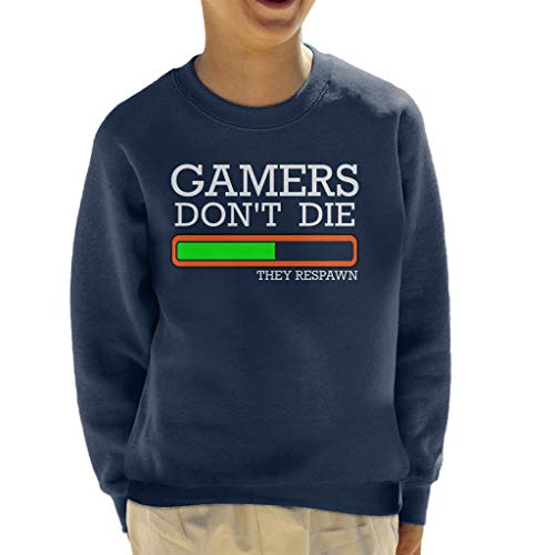Cloud City 7 Gamers Dont Die Kid's - Sudadera Azul Marino (12-13 Años) XL