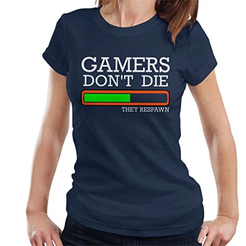 Cloud City 7 Gamers Dont Die Women's - Camiseta Azul Marino S