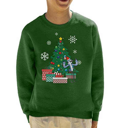 Cloud City 7 Mordecai Around The Christmas Tree Regular Show Kid's Sweatshirt