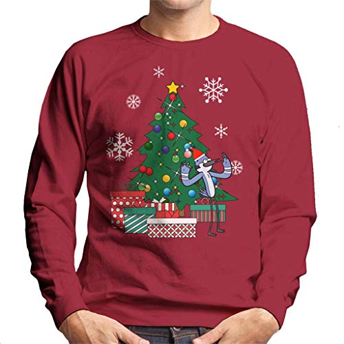 Cloud City 7 Mordecai Around The Christmas Tree Regular Show Men's Sweatshirt