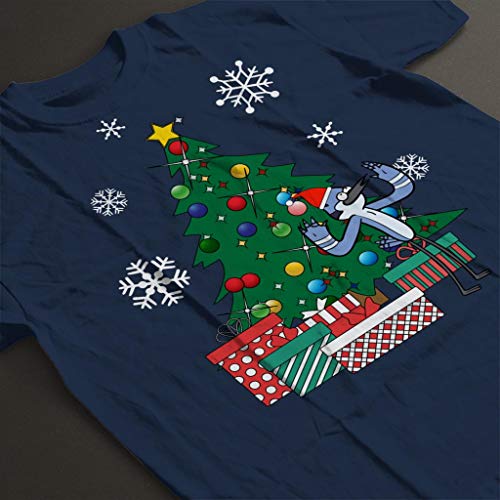 Cloud City 7 Mordecai Around The Christmas Tree Regular Show Men's T-Shirt