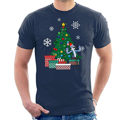 Cloud City 7 Mordecai Around The Christmas Tree Regular Show Men's T-Shirt