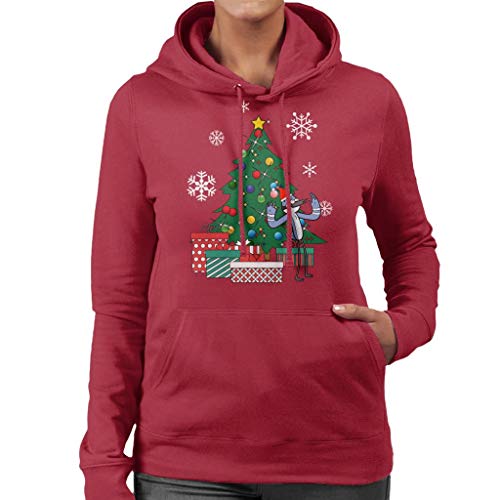 Cloud City 7 Mordecai Around The Christmas Tree Regular Show Women's Hooded Sweatshirt