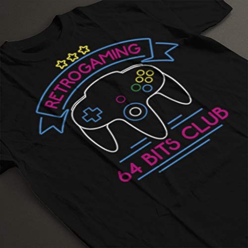 Cloud City 7 Retro Gaming 64 bits Club Men's - Camiseta Negro L