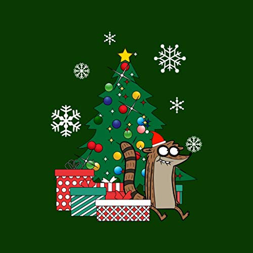 Cloud City 7 Rigby Around The Christmas Tree The Regular Show Men's Hooded Sweatshirt