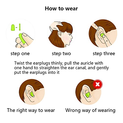 Clyhon (4 pares) Tapones para los Oídos de Espuma Tapones de Protección Auditiva de Espuma Suave Protección Auditiva Tapones para los oídos con cancelación de ruido para dormir, estudiar, verde (Rosa)
