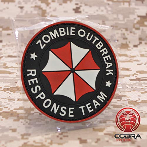 Cobra Tactical Solutions Resident Evil Zombie Outbreak Red Border PVC parche con velcro para airsoft Paintball