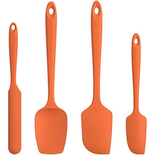 Cocina Utensilios Menaje,Juego De Espátula De Cocina De Silicona Para Pastelería, Cuchara Raspadora De Mantequilla Para Hornear Para Pastel, 600 Fahrenheit Naranja