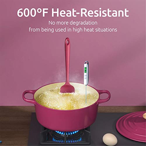 Cocina Utensilios Menaje,Juego De Espátulas De Cocina De Silicona Para Pastelería, Cuchara Raspadora De Mantequilla Para Hornear Para Pastel, 600 Fahrenheit Púrpura