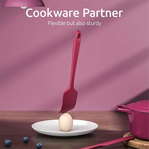 Cocina Utensilios Menaje,Juego De Espátulas De Cocina De Silicona Para Pastelería, Cuchara Raspadora De Mantequilla Para Hornear Para Pastel, 600 Fahrenheit Púrpura