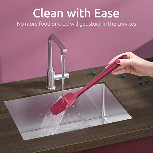 Cocina Utensilios Menaje,Juego De Espátulas De Cocina De Silicona Para Pastelería, Cuchara Raspadora De Mantequilla Para Hornear Para Pastel, 600 Fahrenheit Teal