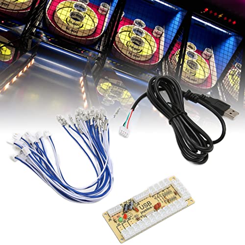Codificador USB Zero Delay Arcade, Codificador de Control de Consola de Juegos DIY, Codificador de Joystick Arcade, USB a Joystick para MAME para Proyectos de Bricolaje Raspberry Pi 1/2/3 RetroPie